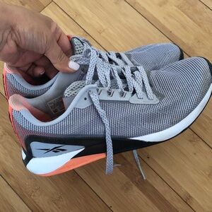 Reebok Gray and Coral Athletic Shoes